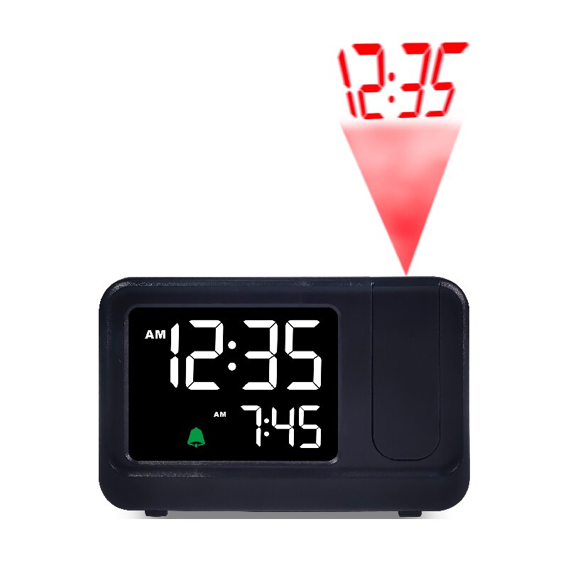China factory supply New LCD VA screem projection alarm clock LCD digital clock touch backlight