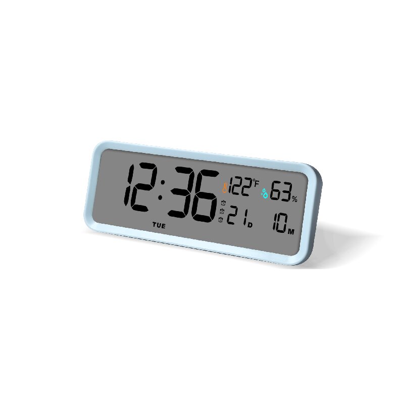 China factory LCD alarm clock with backlight rotating clock digital table clock