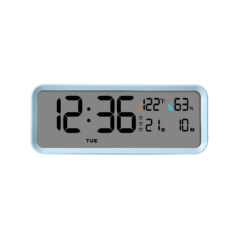 China factory LCD alarm clock with backlight rotating clock digital table clock