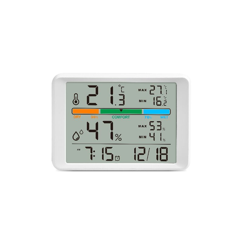 customized multifunctional lcd alarm clock back light hygrothermograph temperature and humidity