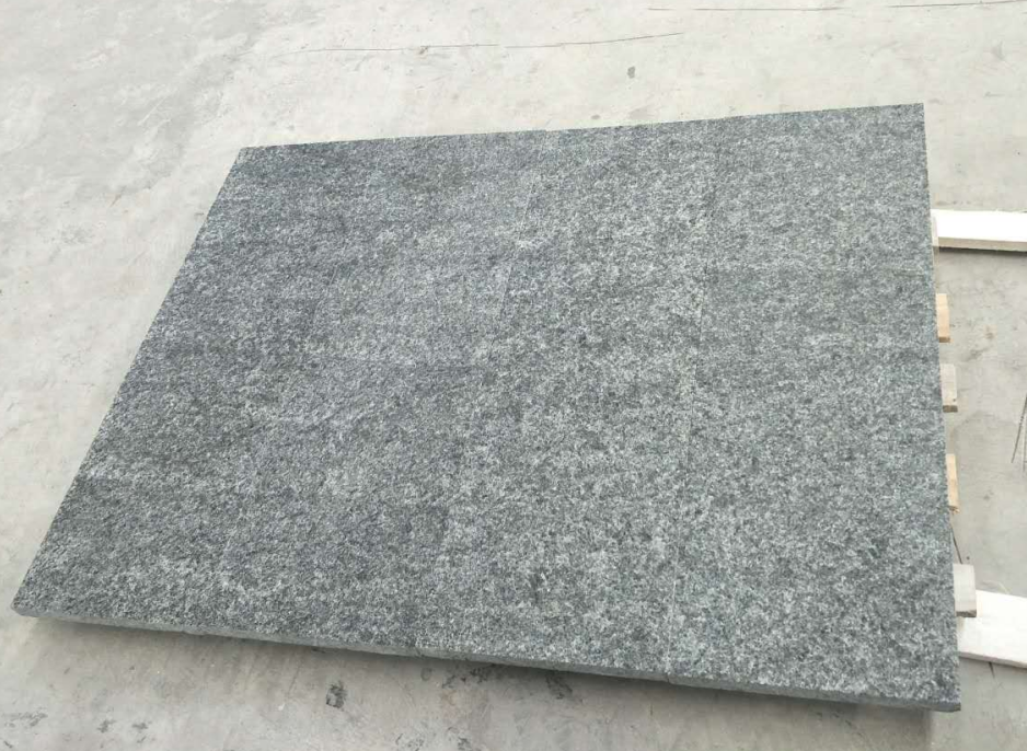 Flamed And Waterjeted Angola Black Granite Wall Tile
