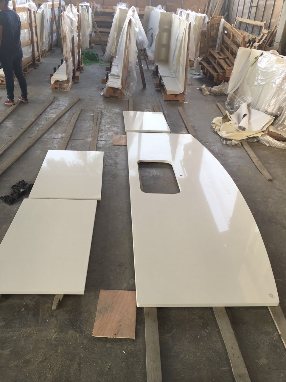 Custom White Quartz Countertops And Vanity Tops