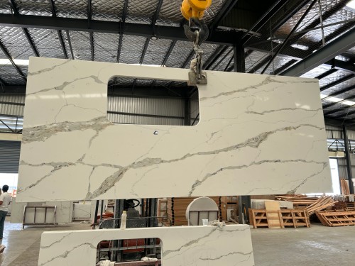 calacatta quartz vanity top