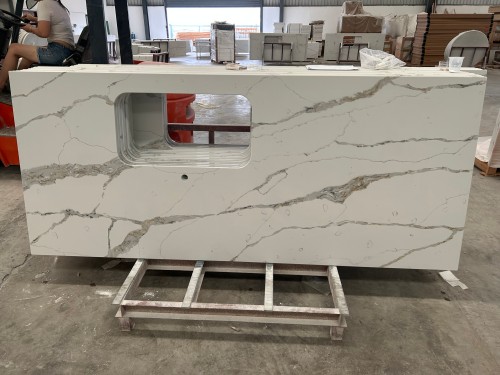 calacatta quartz vanity top