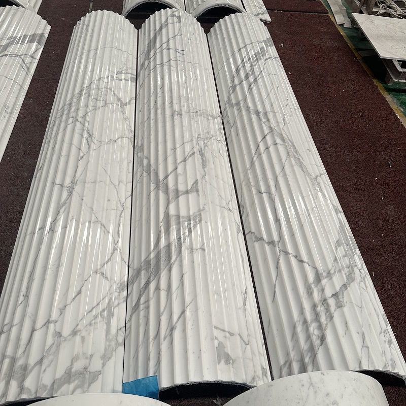 statuario white marble column