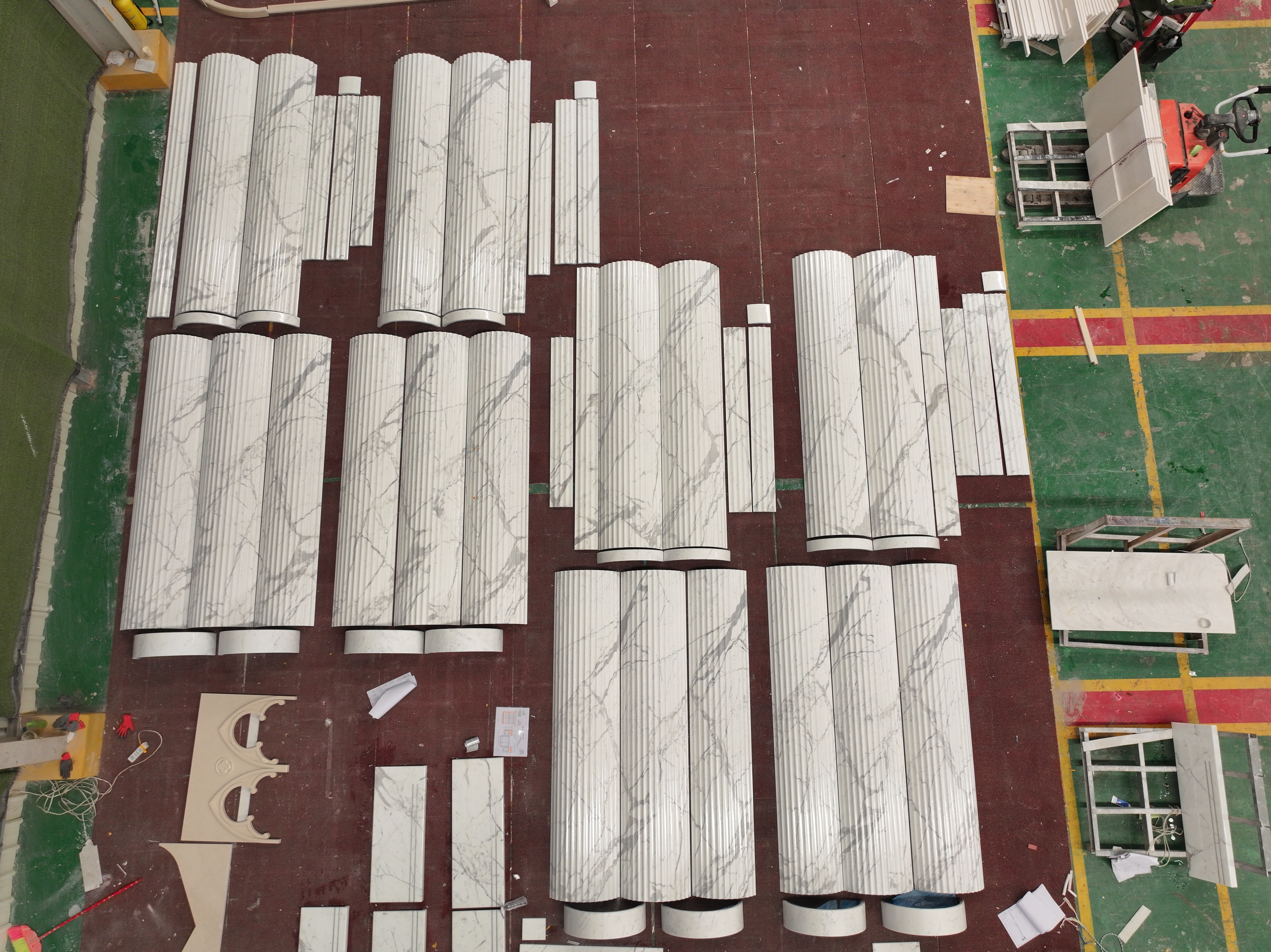 statuario white marble column