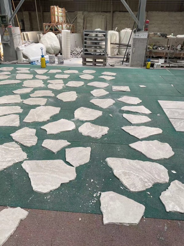 white limestone Irregular Size Random Broken Pattern