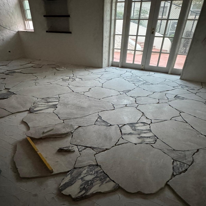 white limestone Irregular Size Random Broken Pattern