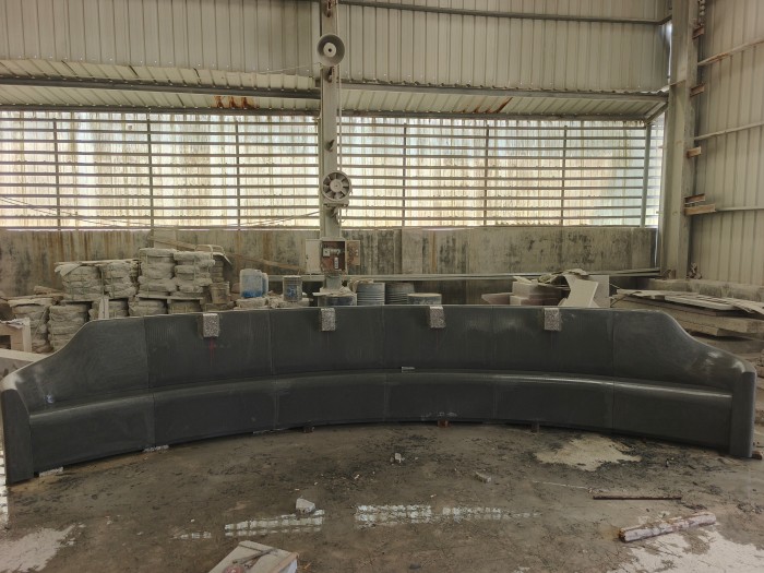 Virginia Mist Granite black granite garden bench