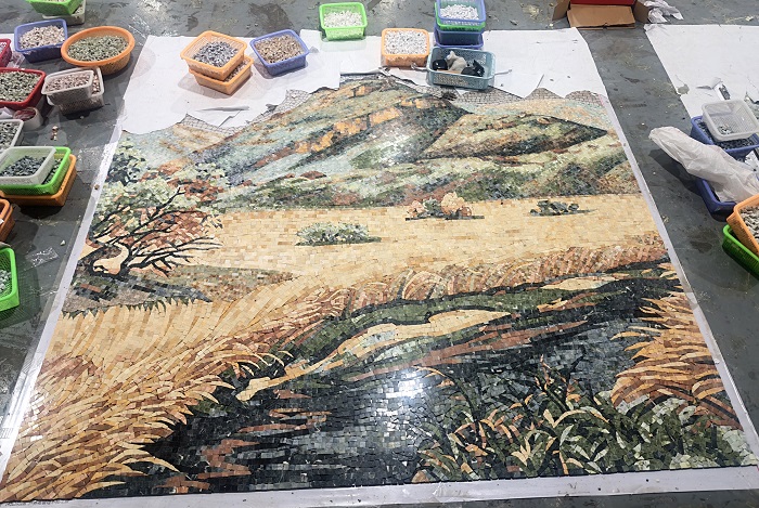 Artistry mosaic in Natural Marble