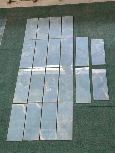 Blue Onyx Wall Decoration | Translucent Natural Stone Panels for Luxury Villa Interiors