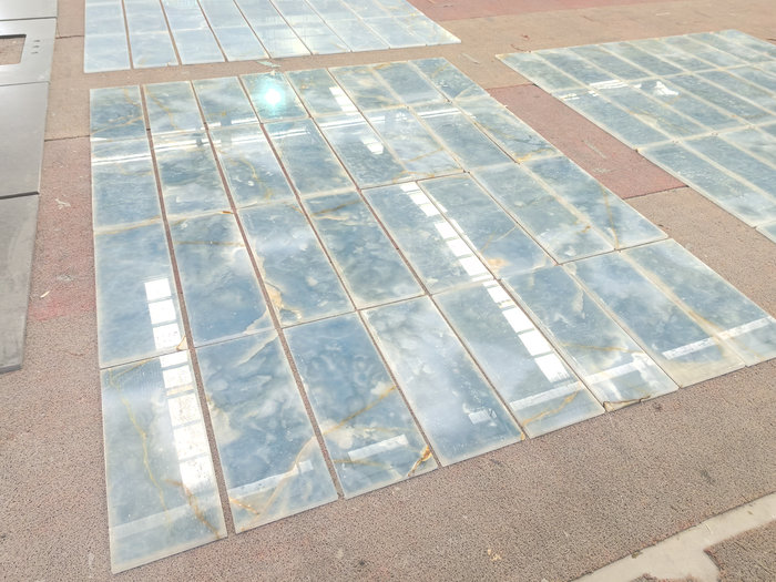 Blue Onyx Wall Decoration | Translucent Natural Stone Panels for Luxury Villa Interiors