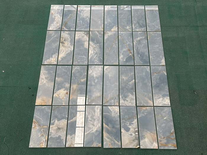 Blue Onyx Wall Decoration | Translucent Natural Stone Panels for Luxury Villa Interiors