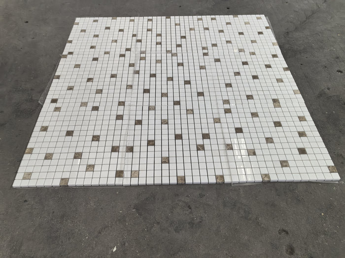 Thassos White & Emperador Light Marble Mosaic | Premium Pool Tiles for Luxury Swimming Pools