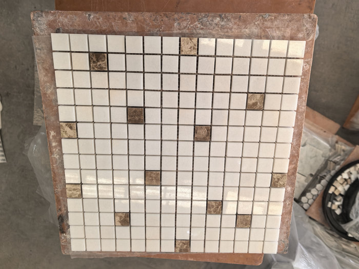 Thassos White Emperador Light Blend Mosaic | Luxury Marble Pool Tiles for Villas & Resorts Thassos White Emperador Light Blend Mosaic | Luxury Marble Pool Tiles for Villas & Resorts
