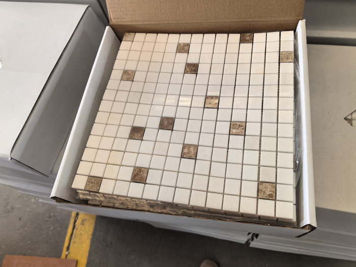 Greek Thassos & Spanish Emperador Light Marble Mosaic | Pool Waterline & Interior Tiles Greek Thassos & Spanish Emperador Light Marble Mosaic | Pool Waterline & Interior Tiles