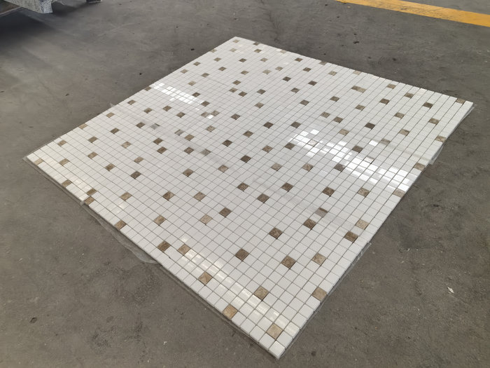 Thassos White Emperador Light Blend Mosaic | Luxury Marble Pool Tiles for Villas & Resorts Thassos White Emperador Light Blend Mosaic | Luxury Marble Pool Tiles for Villas & Resorts
