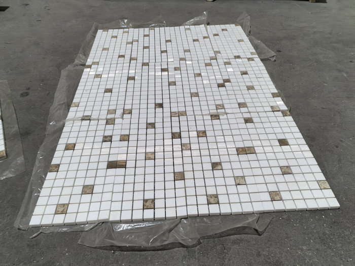 Thassos White Emperador Light Blend Mosaic | Luxury Marble Pool Tiles for Villas & Resorts Thassos White Emperador Light Blend Mosaic | Luxury Marble Pool Tiles for Villas & Resorts