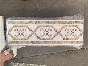 Thassos White & Emperador Light Border Mosaic | Natural Marble Chair Rail for Luxury Interiors