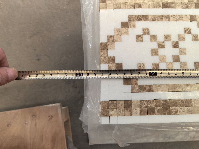 Thassos White & Emperador Light Border Mosaic | Natural Marble Chair Rail for Luxury Interiors