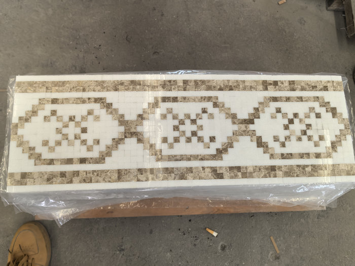 Thassos White Emperador Light Mosaic Trim | Natural Marble Decorative Border for High-End Thassos White Emperador Light Mosaic Trim | Natural Marble Decorative Border for High-End