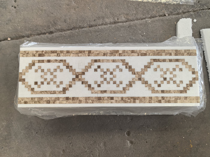 Thassos & Emperador Light Marble Border | Premium Mosaic Thassos & Emperador Light Marble Border | Premium Mosaic