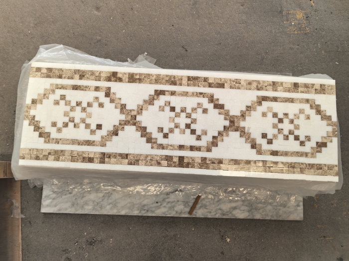 Thassos White Emperador Light Mosaic Trim | Natural Marble Decorative Border for High-End Thassos White Emperador Light Mosaic Trim | Natural Marble Decorative Border for High-End
