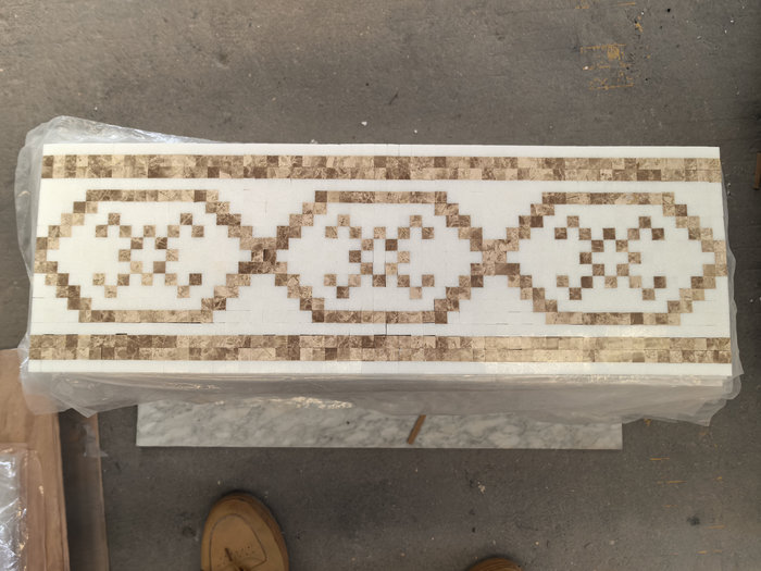 Thassos White Emperador Light Mosaic Trim | Natural Marble Decorative Border for High-End Thassos White Emperador Light Mosaic Trim | Natural Marble Decorative Border for High-End