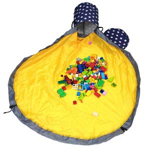 Cesta de armazenamento de brinquedos para crianças Bolsa de armazenamento de brinquedos com cordão grande e recipiente de armazenamento portátil