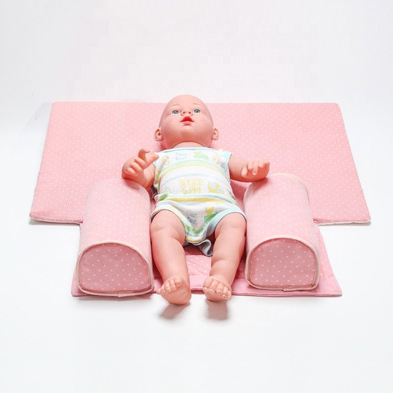 Verstelbare anti-rol ademende baby-slaapkussenwig