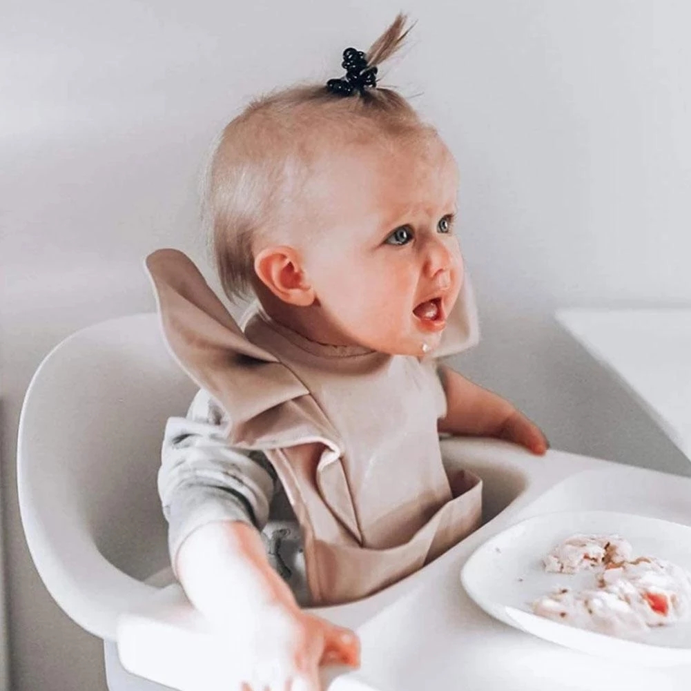 Kids Long Sleeve Apron Waterproof Toddler Art Smock Baby Dinner Feeding Bib with Pocket Infant Boys Girls Burp Cloth Bibs Bebe