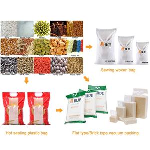 Sacos plásticos a vácuo para alimentos de grãos de arroz