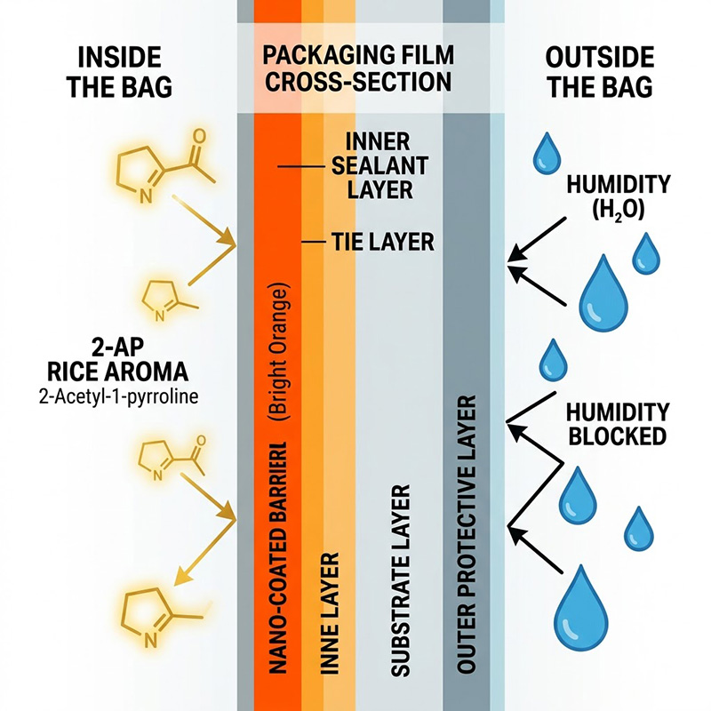 Locking in 2-AP: Engineering Aroma Barriers in Rice Packaging