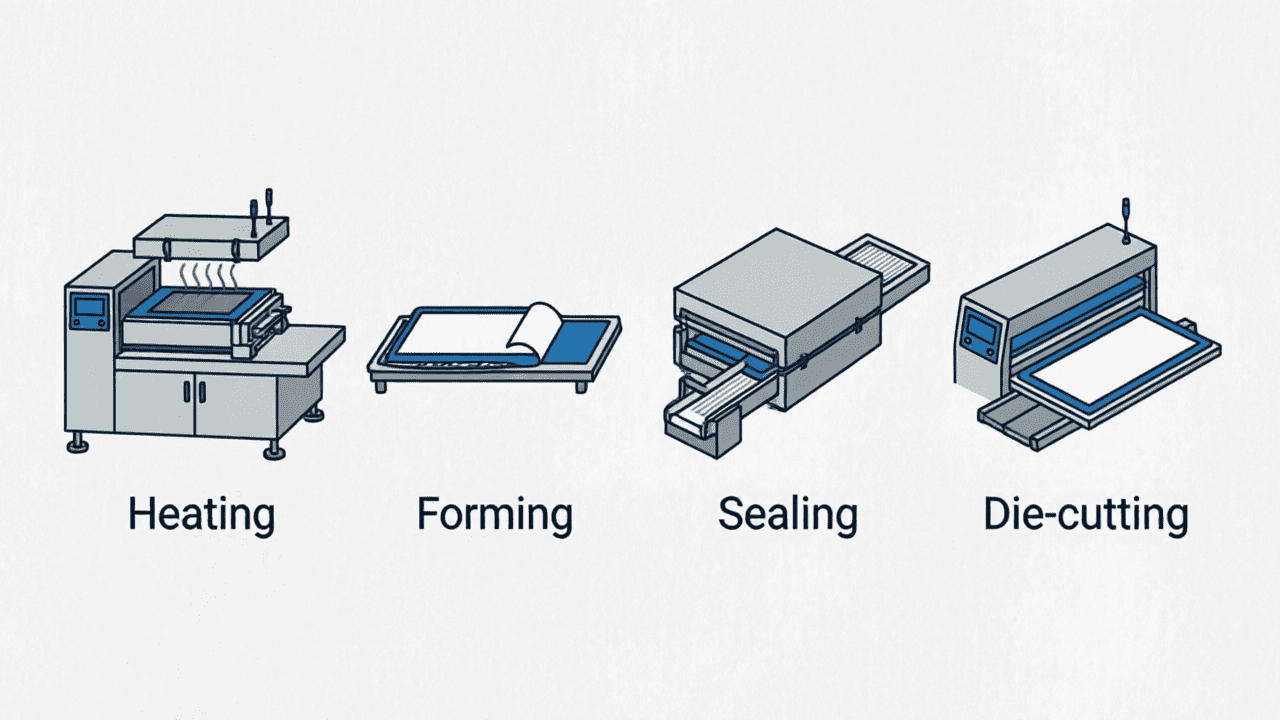 thermoforming vacuum packaging machine thermoforming vacuum packaging machine