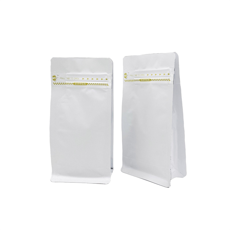 White Kraft Paper Ziplock Packaging Bag