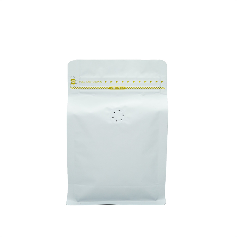 White Kraft Paper Ziplock Packaging Bag