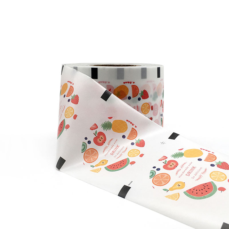 Il succo di frutta in plastica flessibile trasparente personalizzato in PP PE beve il film sigillante per tazze da tè a bolle
