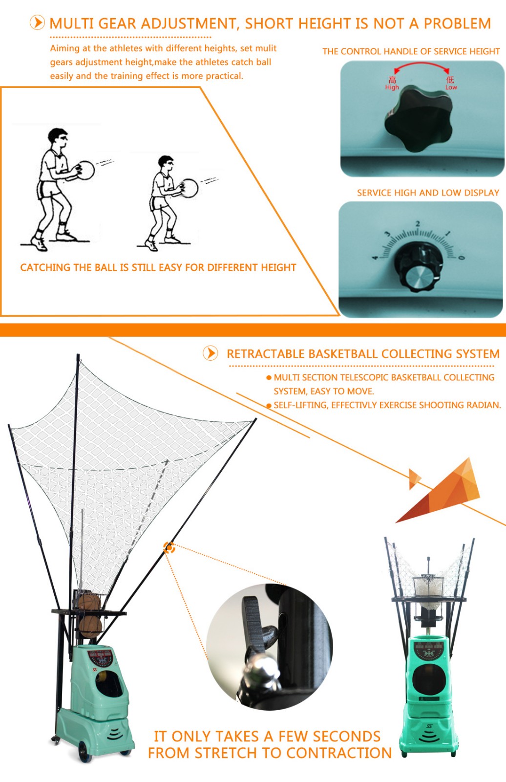 máquina de retorno de pelota de baloncesto