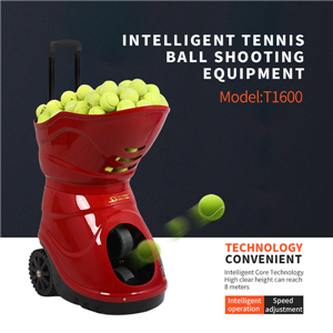 Hot popolare nuova macchina per allenatore di palline da tennis T1600 con batteria incorporata