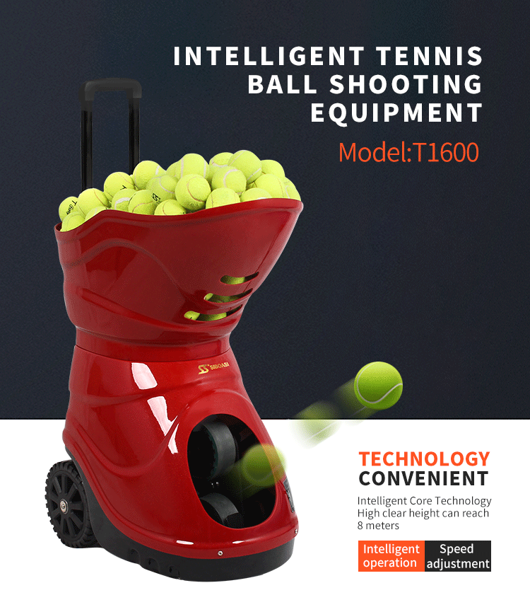 SIBOASI Sports T1600 Tennis Ball Machine Portable Automatic Ball Launcher Tennis Practice Equipment Intermediate Tennis Trainer with Lithium Battery and Remote Control