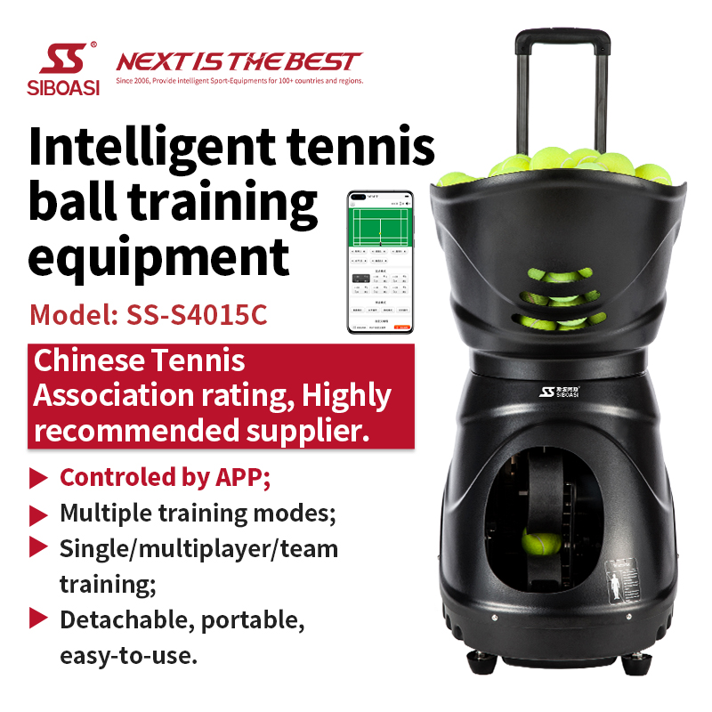 SIBOASI 4015C أفضل آلة معدات تدريب لمدرب التنس مع التحكم في APP
