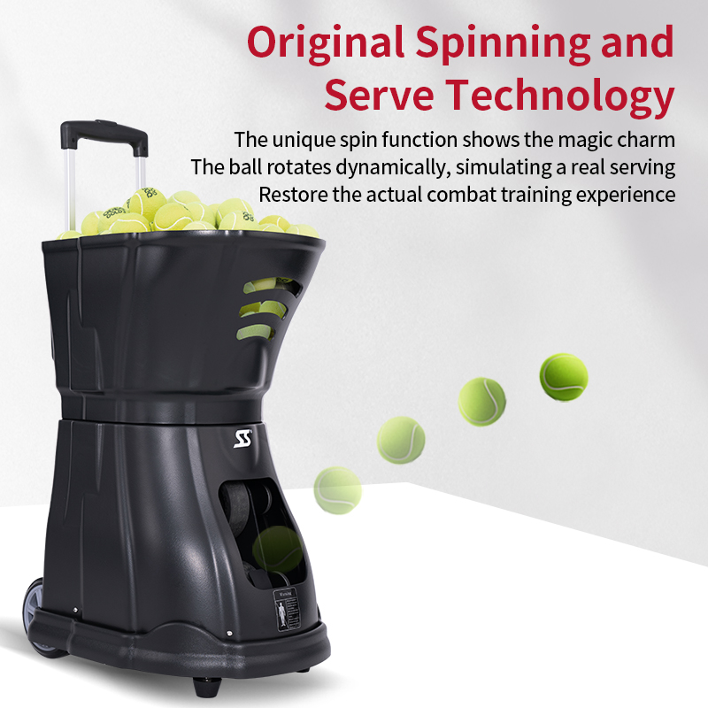 Pelancar pelontar mesin bola tenis automatik untuk latihan atau pemakanan