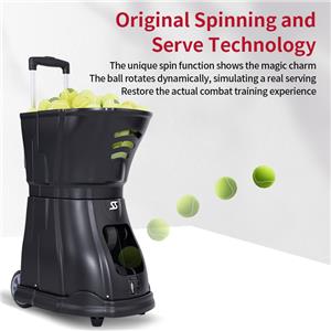 Pelancar pelontar mesin bola tenis automatik untuk latihan atau pemakanan