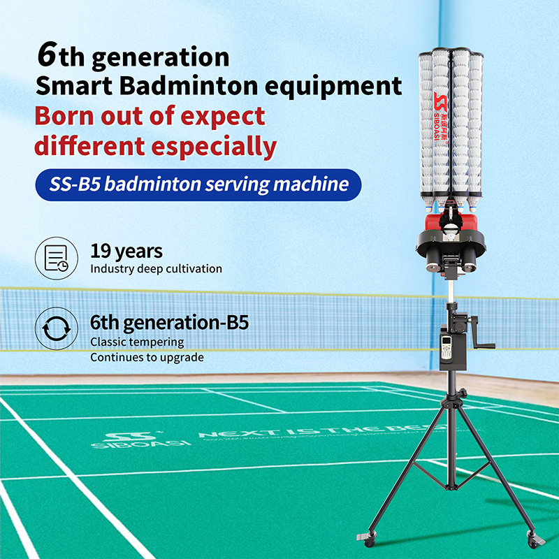 2024 New Arrival SIBOASI badminton shooter ball machine training device badminton court equipments