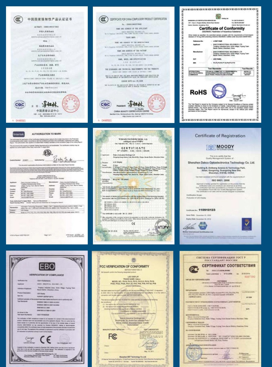Certificazione CE, FCC .UL
