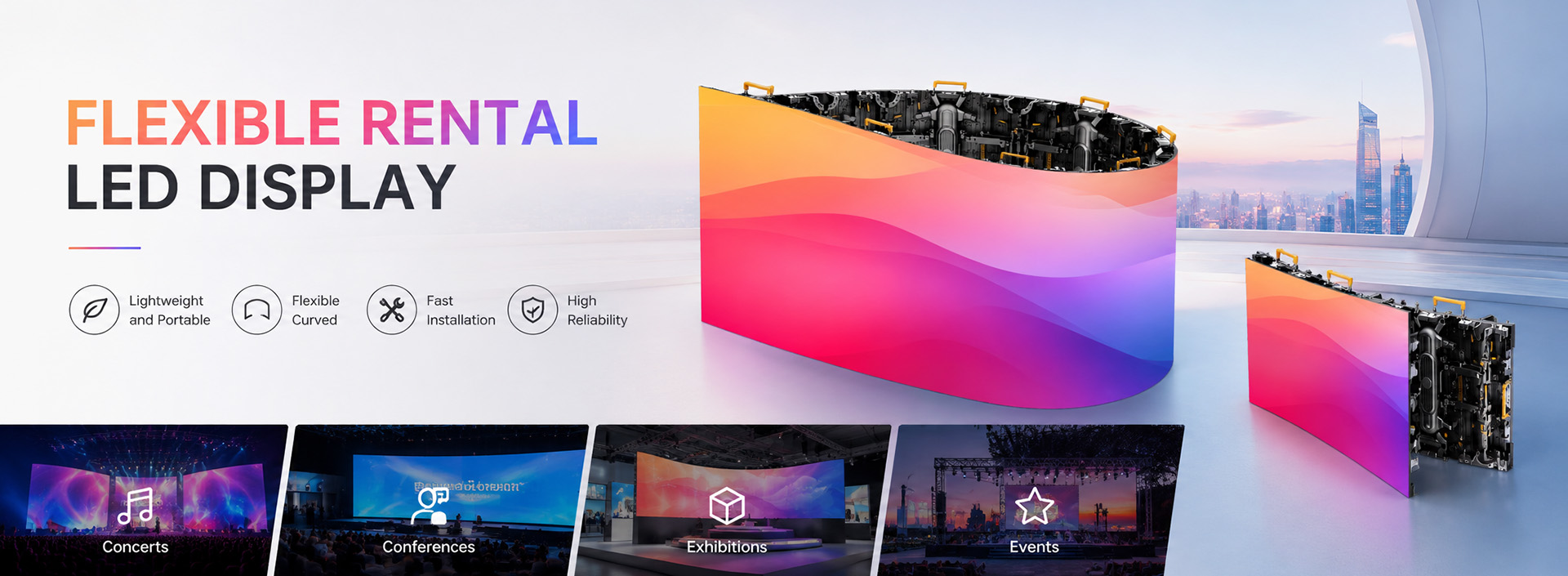 Flexible rental screen