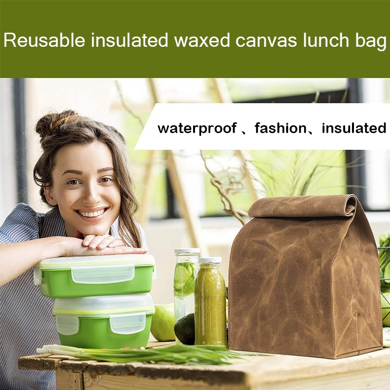 Waxed Canvas Lunch Insulated Bag Factory