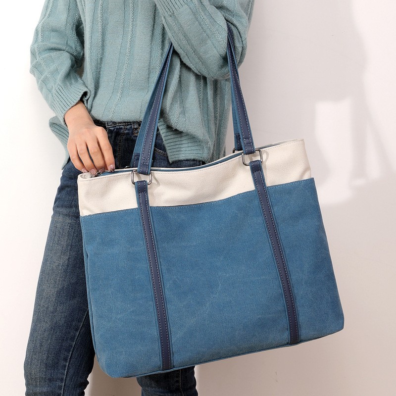 Casual Simple Style Ladies Canvas Tote Handbag Factory