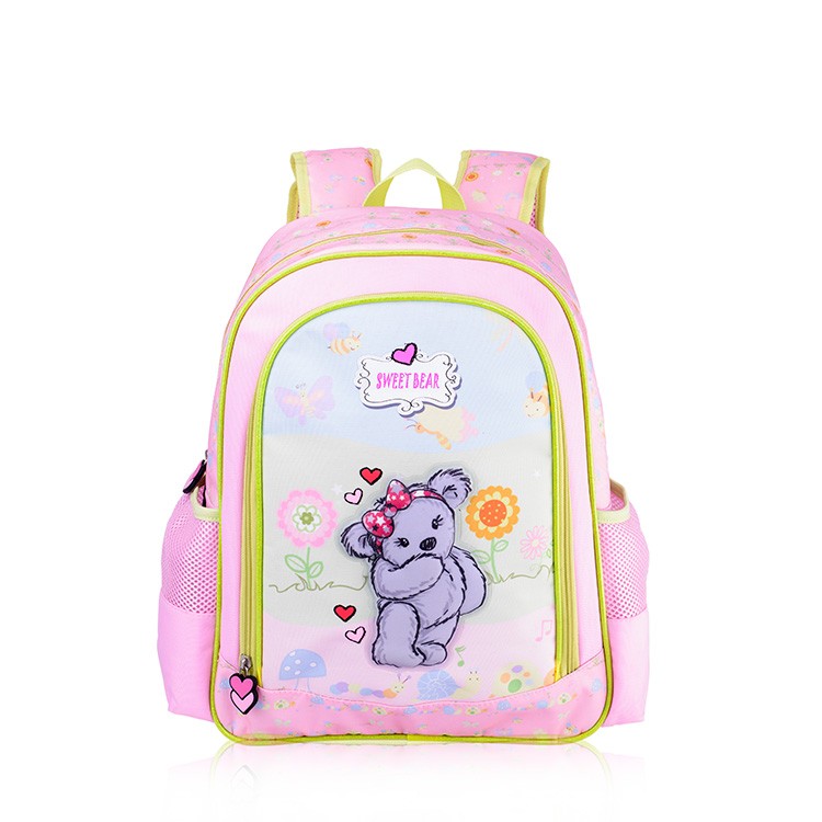 Material de poliéster Hermosas mochilas escolares para niñas niños