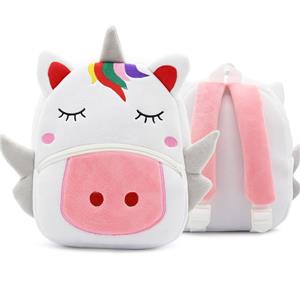 Mochila de viaje de felpa para niñas, mochilas escolares con unicornio lindo para niños